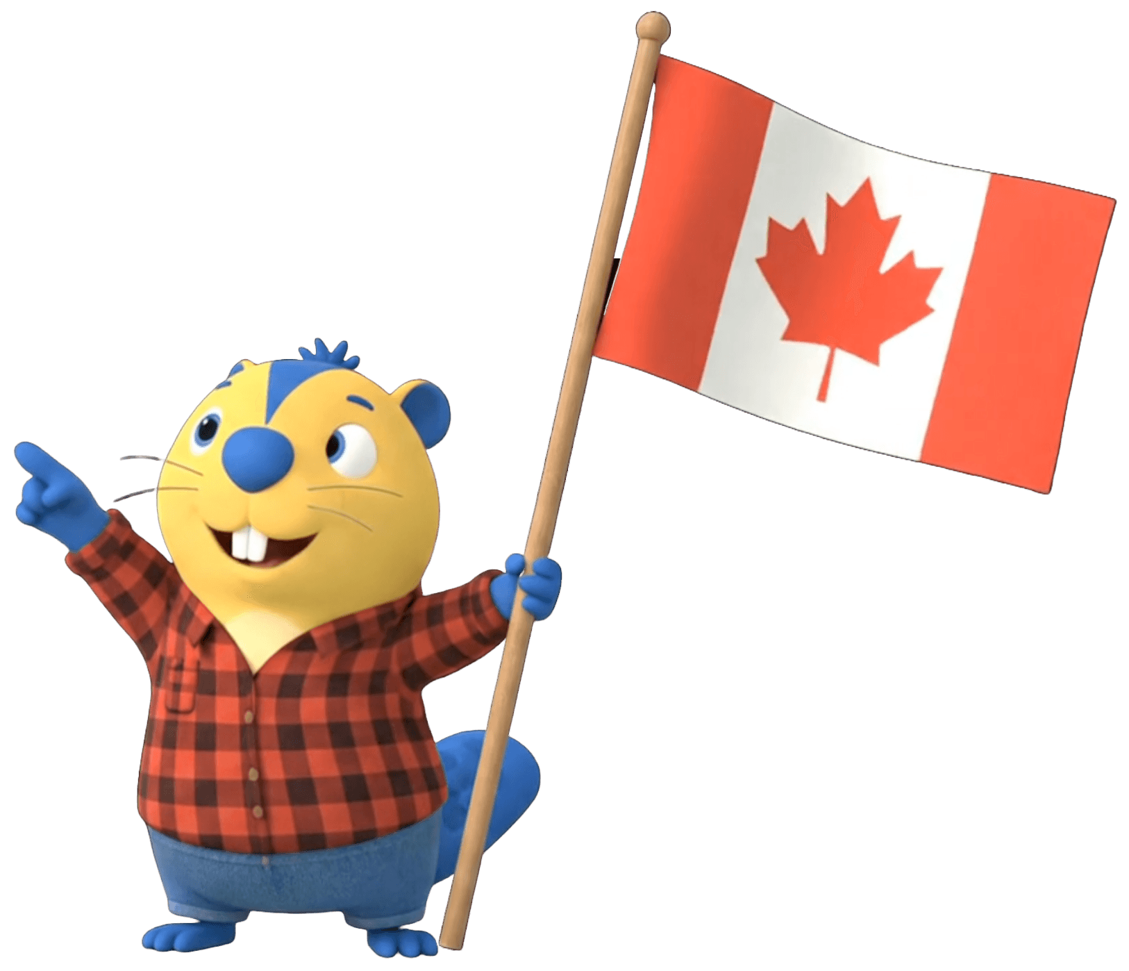 Beaver character greeting visitors